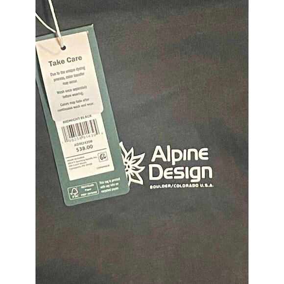 NWT Alpine Design Mens Size S Long Sleeve Shirt Midnight Black Retail $38 - Picture 2 of 3